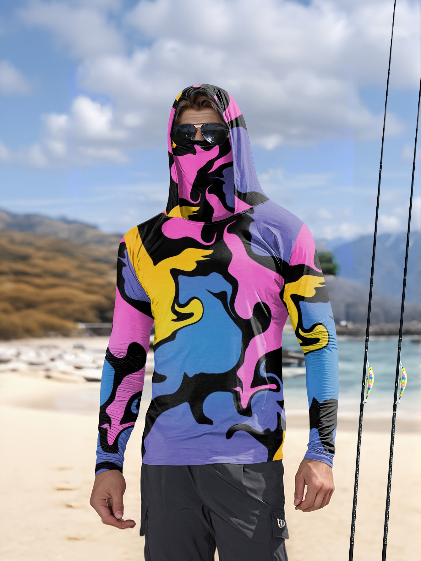 Outdoor Hunting And Fishing - Fishing hooded sweatshirt men's long-sleeved sun