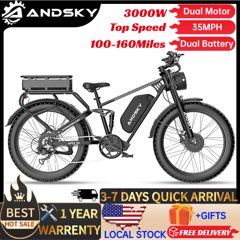 Outdoor Hunting Electric Bike - ANDSKY Apex50 AWD Electric Bike 3000W