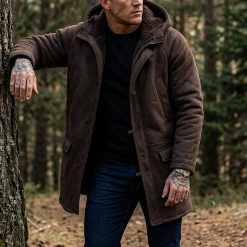 New Men's Faux Fur Lined Hoode - огляд і ціна Outdoor Hunting Coat