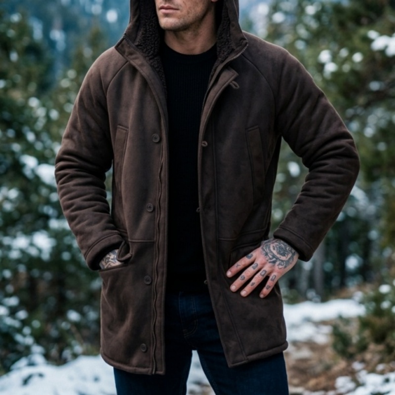 New Men's Faux Fur Lined Hoode - огляд і ціна Outdoor Hunting Coat