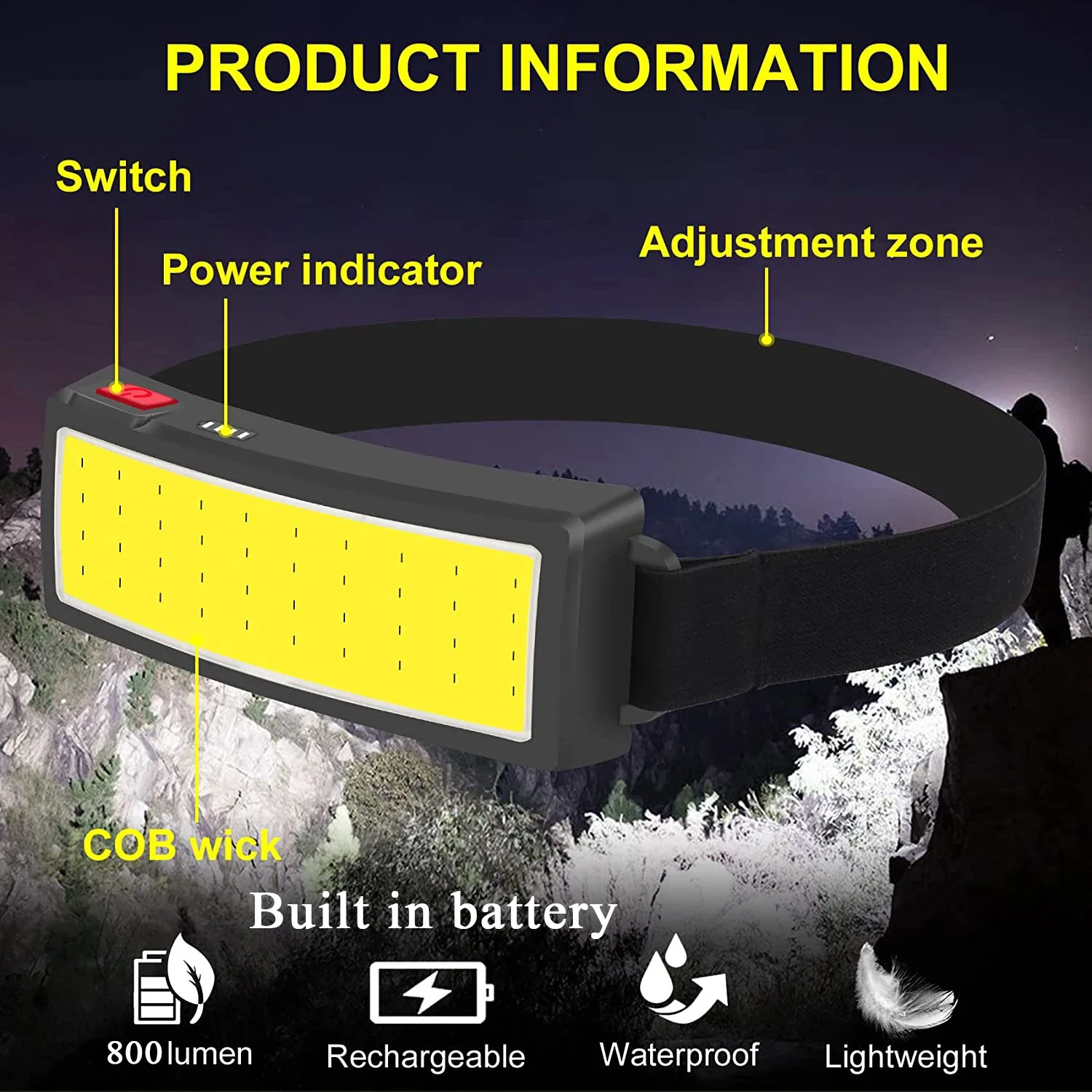 COB Portable LED Headlights Ou - огляд і ціна Outdoor Hunting And Fishing