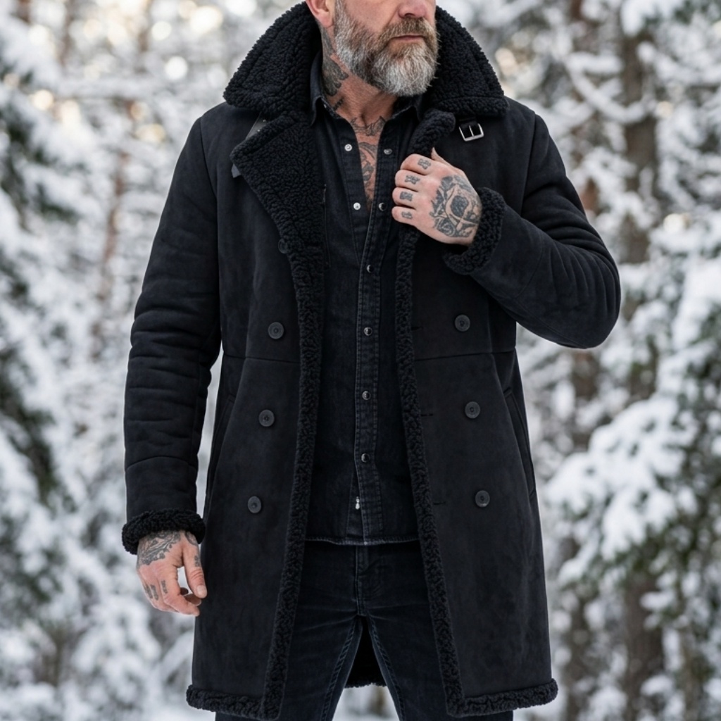 Men's Faux Suede Fur Lined Win - огляд і ціна Outdoor Hunting Coat