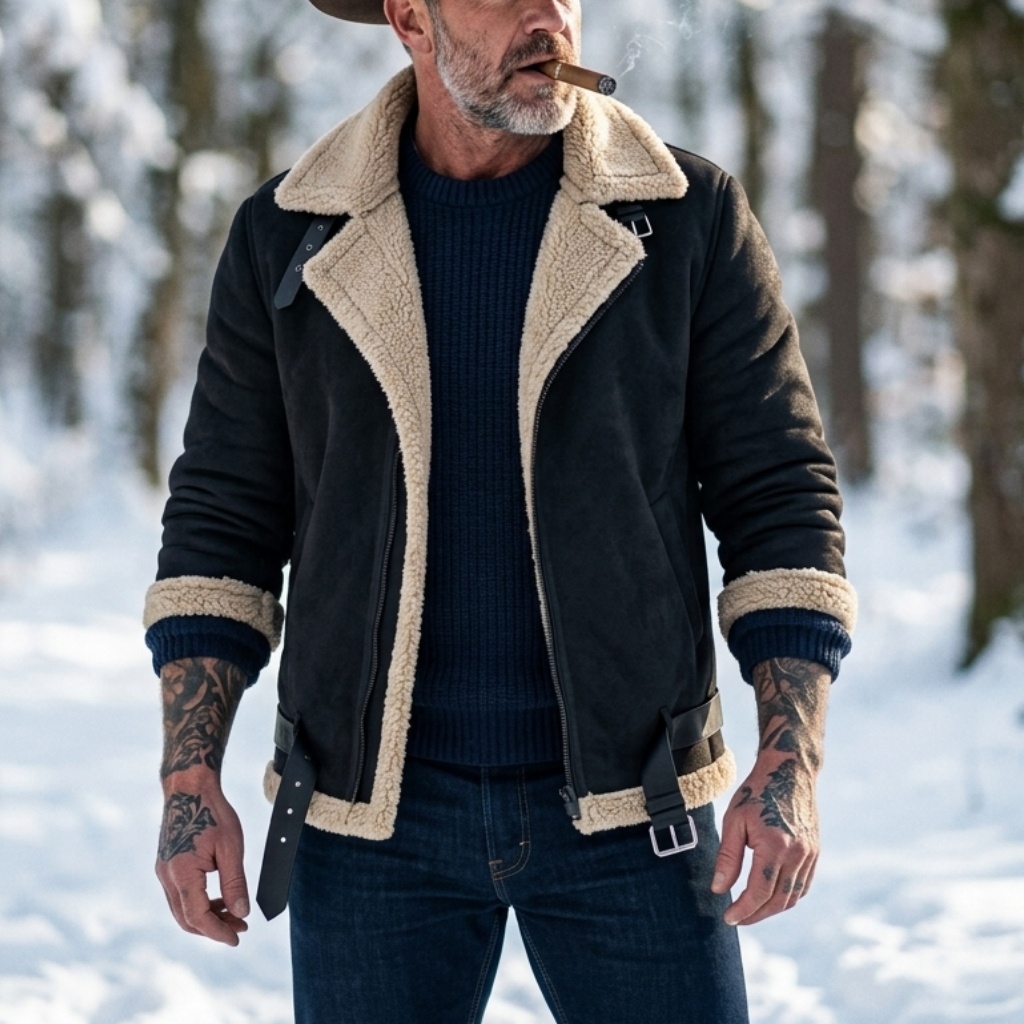 Men Winter Faux Suede Jacket F - огляд і ціна Outdoor Hunting Coat