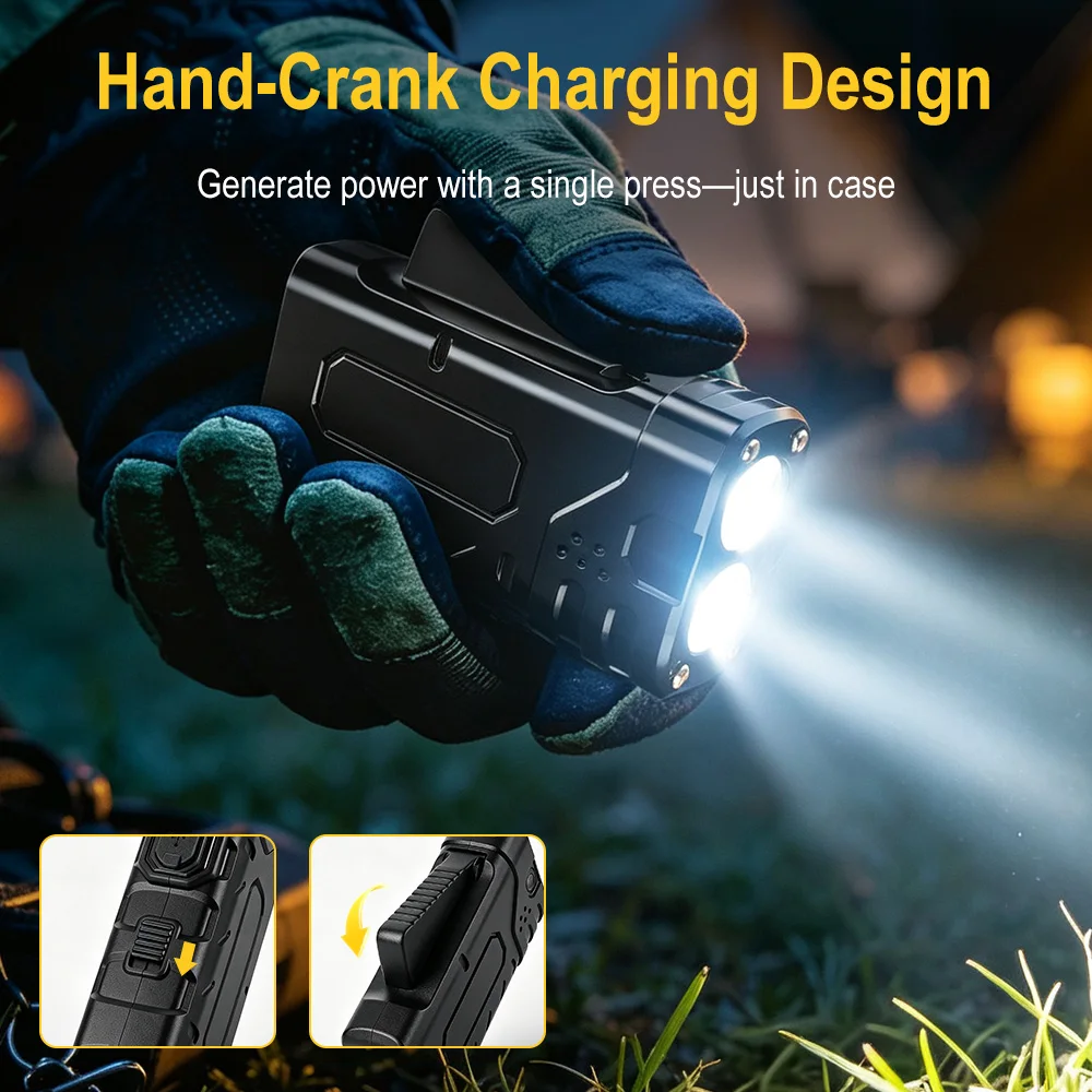 BORUIiT Hand Crank EDC LED Fla - огляд і ціна Outdoor Hunting And Fishing