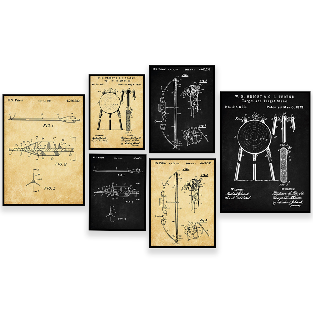 Archery Patents Prints, Bow Pa - огляд і ціна Outdoor Hunting Paintings